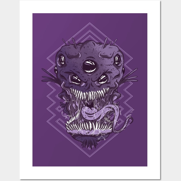 Alien Monster Head Wall Art by LR_Collections